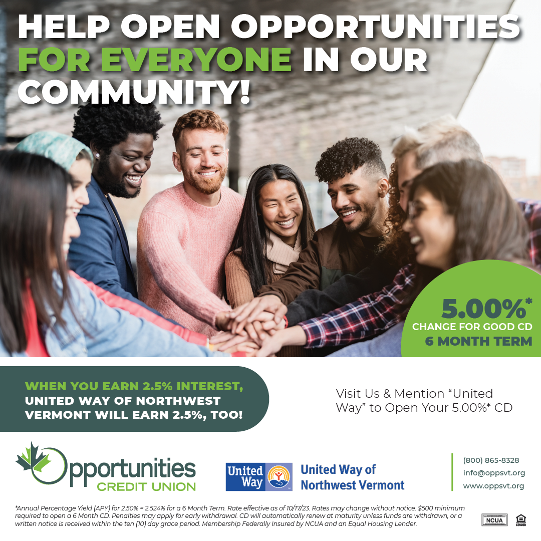 People holding hands with text Help Open Opportunities for Everyone in Our Community