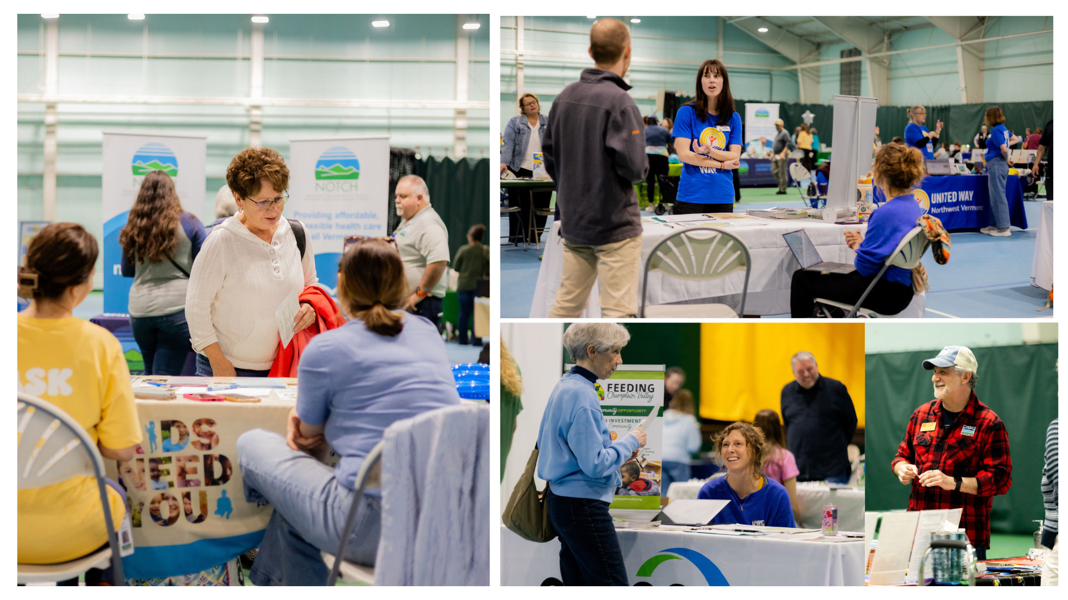 Community members and nonprofit organizations talk about volunteering opportunities at the Franklin County Volunteering Fair